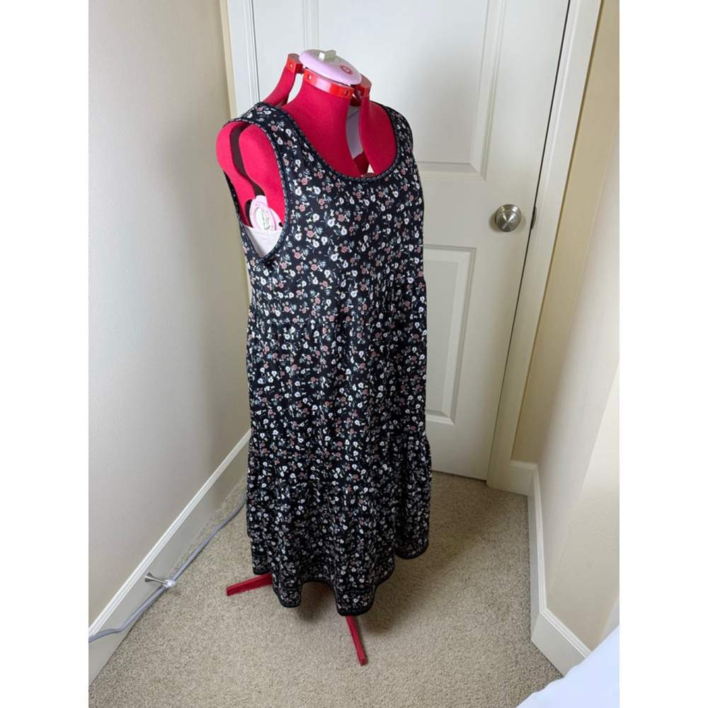 Women's Max Studio XL Black Floral Tiered Maxi Dress - Picture 4 of 11